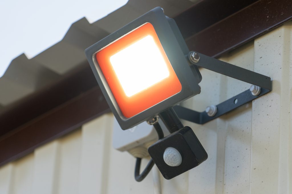 Led spotlight with motion sensor. 
