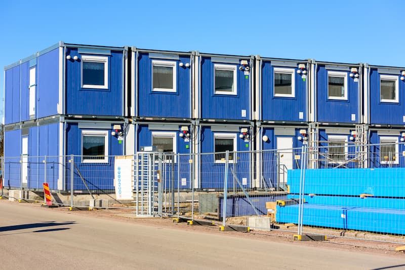 Stacked storage containers portable offices