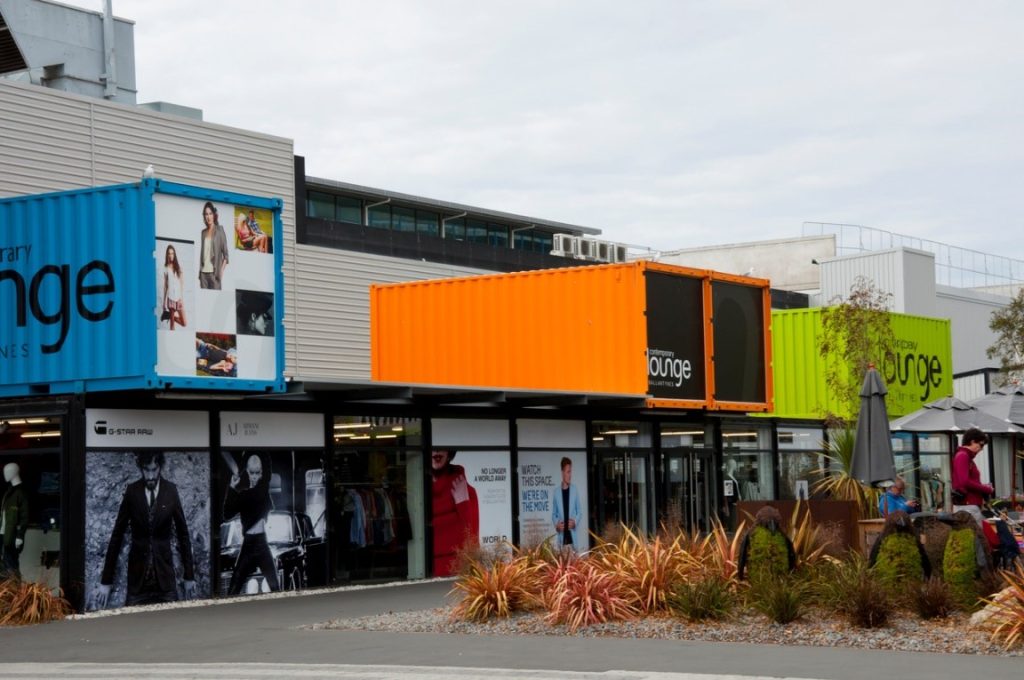 Steel container retail park