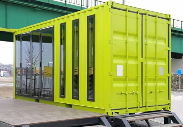 refurbished shipping container with windows